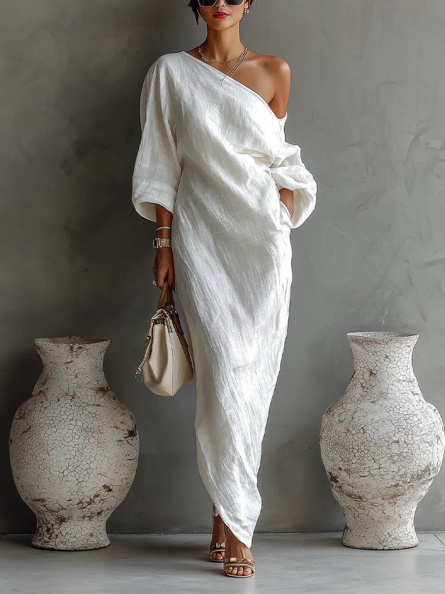 Women's Elegant One-Shoulder Maxi Dress - Perfect for Summer Occasions