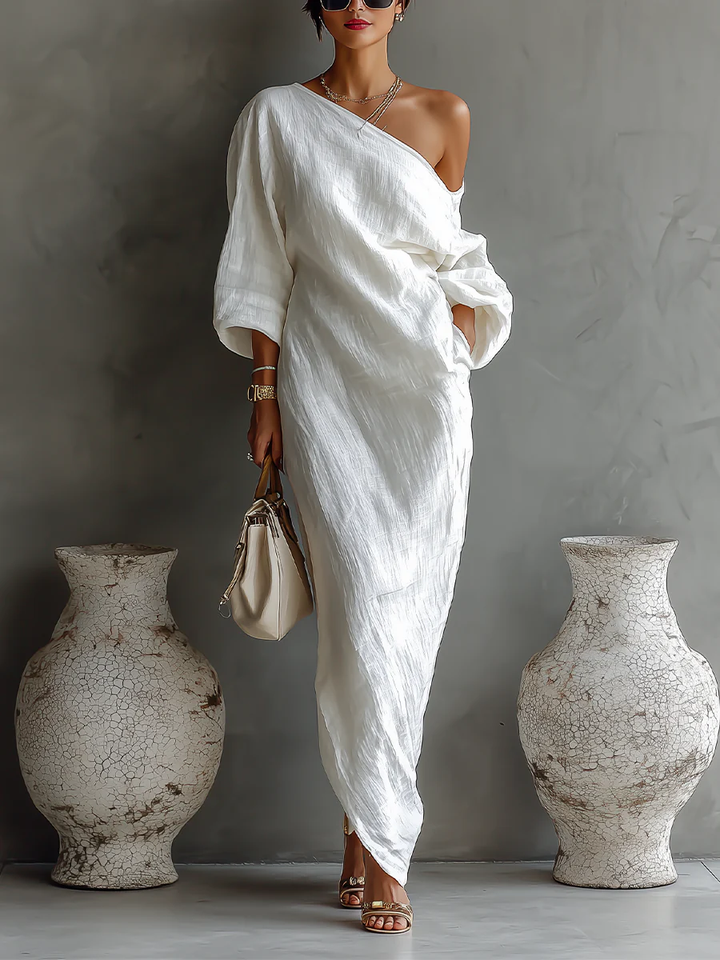 Women's Elegant One-Shoulder Maxi Dress - Perfect for Summer Occasions