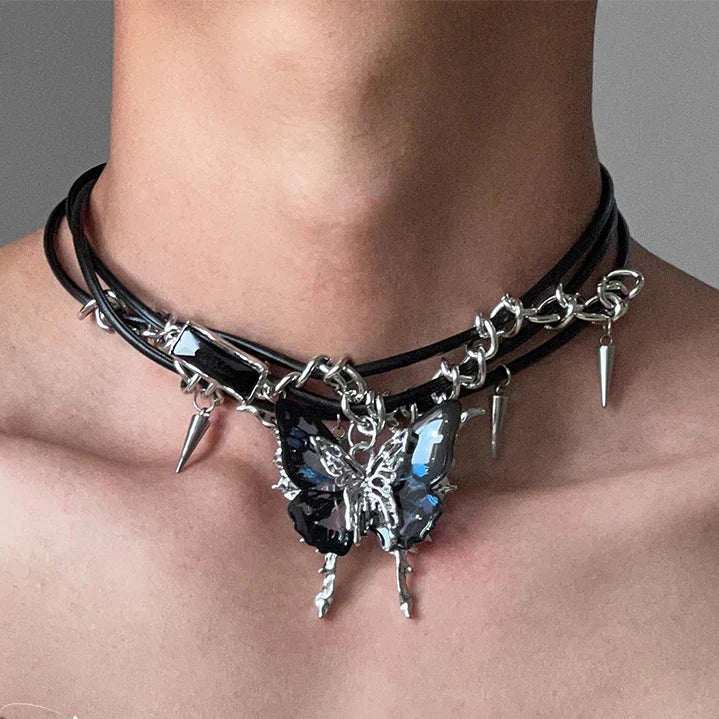 Women's Butterfly Choker Necklace – Delicate Everyday Jewellery – view 2