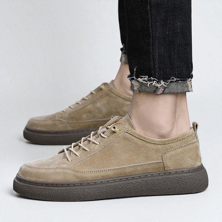Men's Suede Lace-Up Trainers – Lightweight Casual Shoes