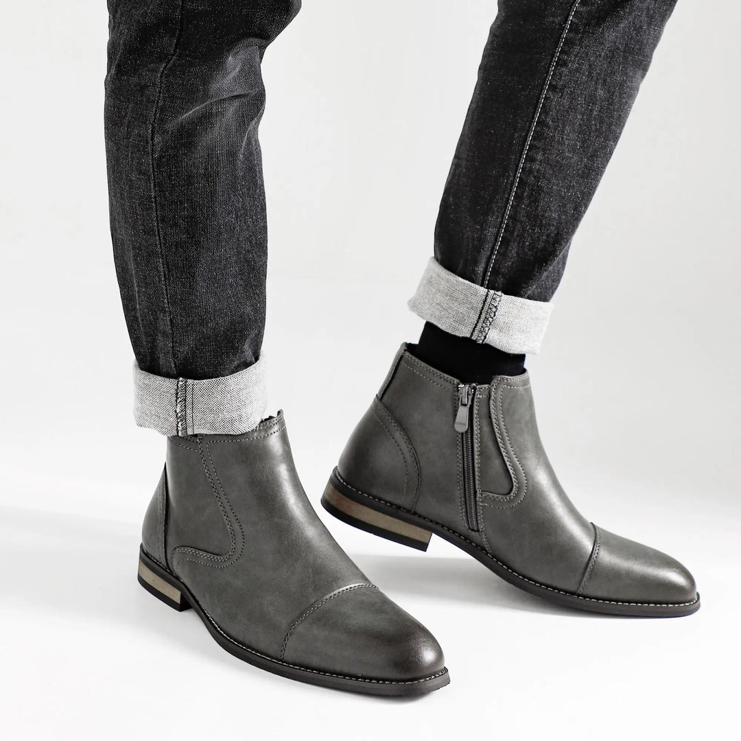 Alessio Men's Chelsea Boots – Burnished Side-Zip City Style – view 6