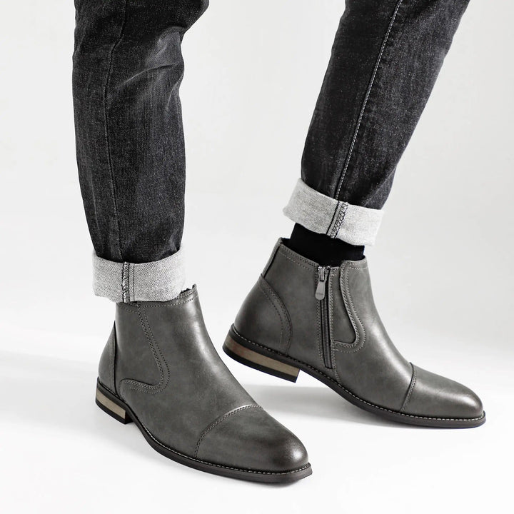 Alessio Men's Chelsea Boots – Burnished Side-Zip City Style – view 6