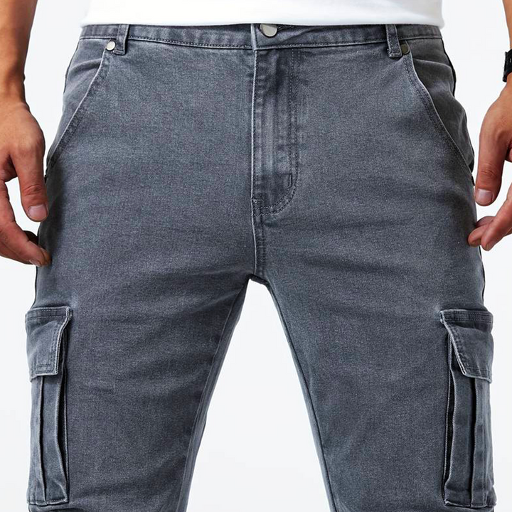 Men's Urban Stretch Denim Cargo Jeans – Relaxed Street Style – view 4