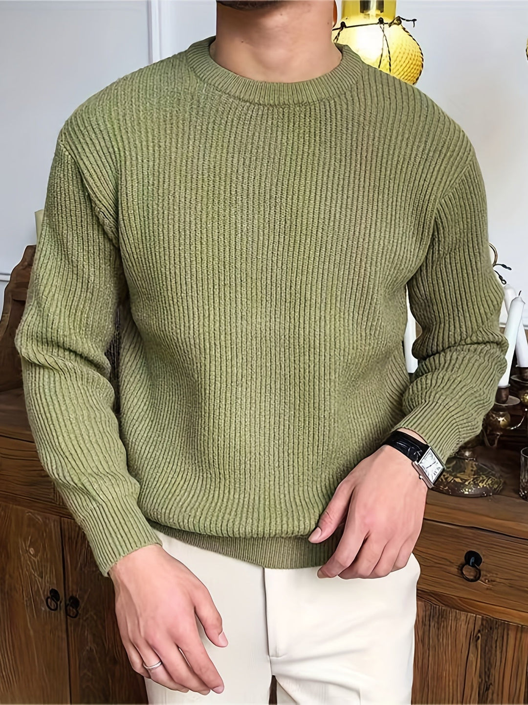 Milan Men's Crew Neck Knit Jumper – Soft Everyday Knitwear – view 8