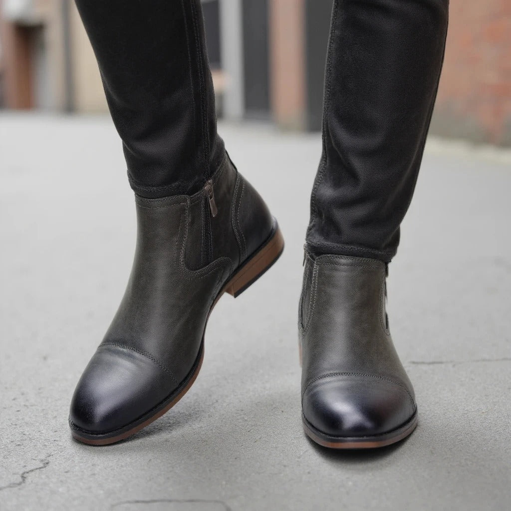 Alessio Men's Chelsea Boots – Burnished Side-Zip City Style – view 10