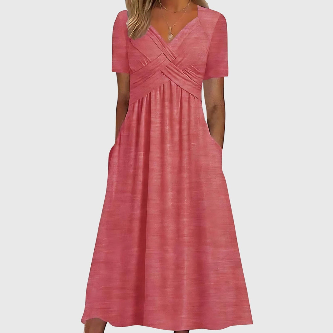 Women's Viola Midi Dress with Tummy Control - Elegant & Flattering