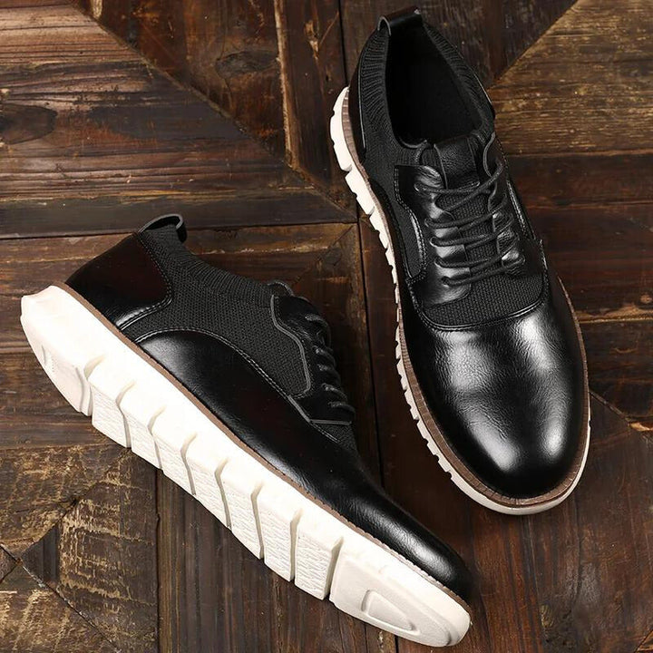 Men's Leather Knit Oxford Trainers – Smart Casual Hybrid Shoes – view 4