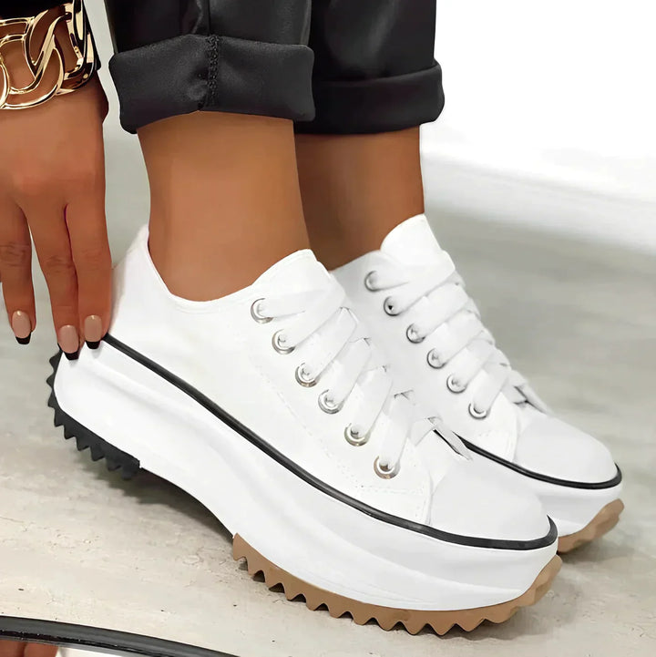 Women's Canvas Platform Trainers – Cushioned Sole Everyday Style – view 8