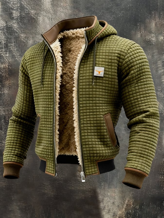 Men's Sherpa-Lined Bomber Jacket – Fleece Warmth – Leather Trim – view 4
