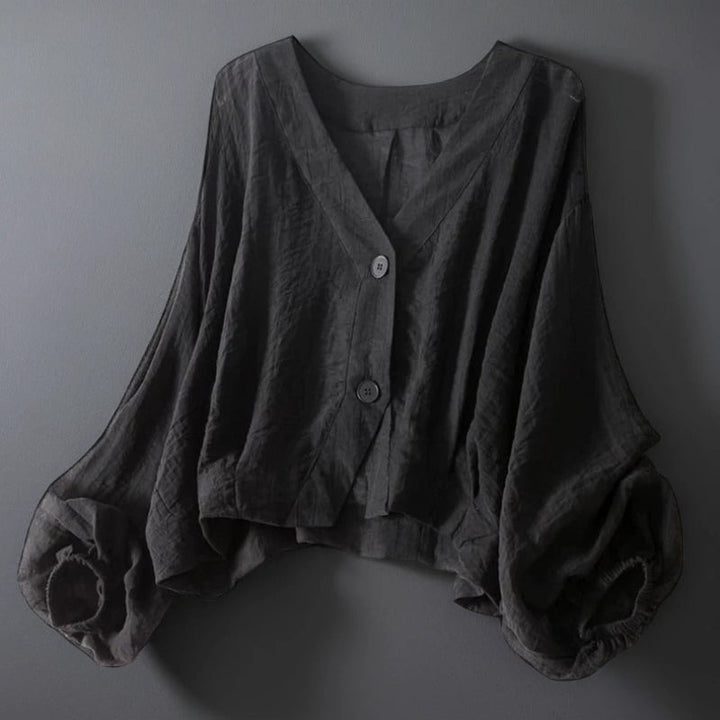 Women's Linen Batwing Blouse – Relaxed Button-Down Summer Top – view 2