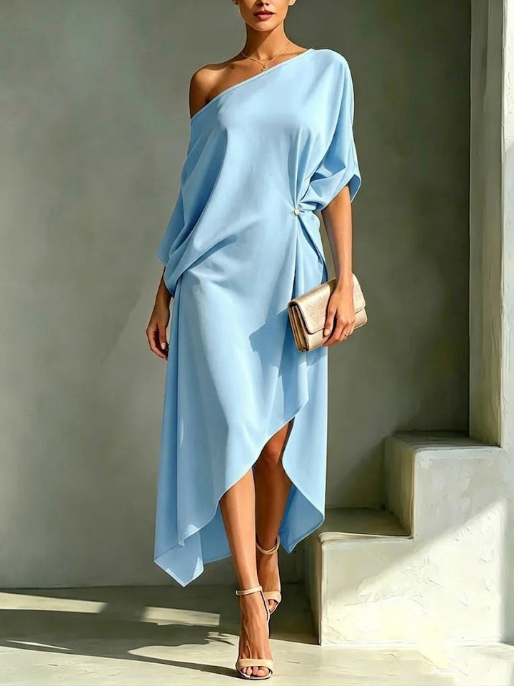Women's Asymmetric One-Shoulder Midi Dress – Elegant Occasionwear – view 2
