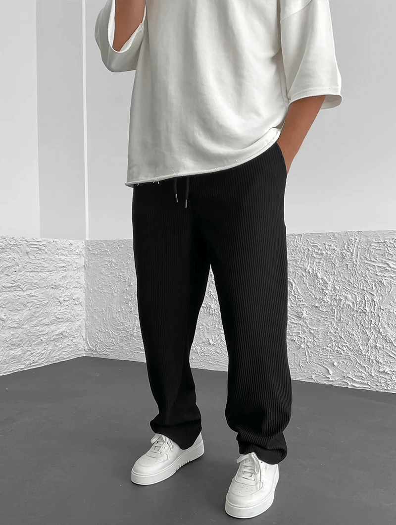 Men's Finn Ribbed Knit Joggers – Relaxed Fit Casual Trousers – view 5
