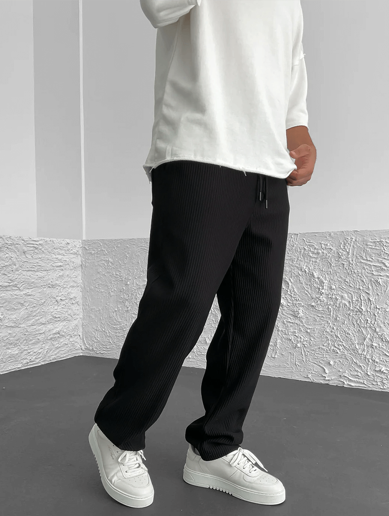 Men's Finn Ribbed Knit Joggers – Relaxed Fit Casual Trousers – view 6