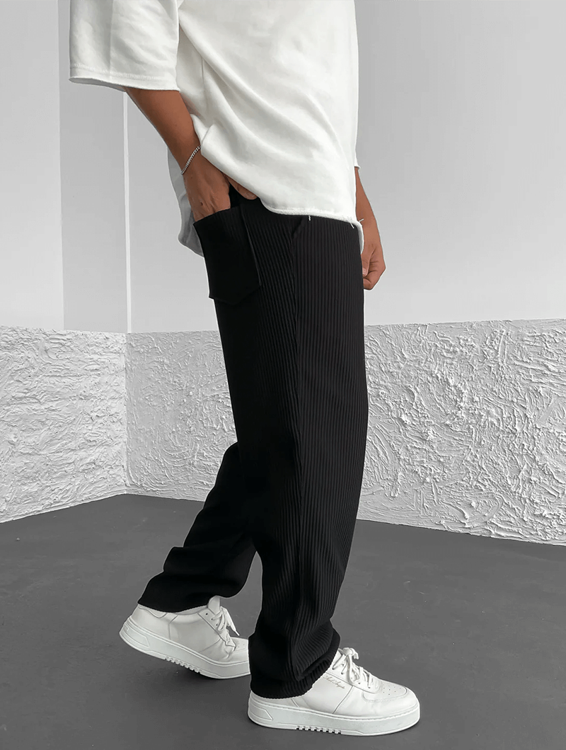Men's Finn Ribbed Knit Joggers – Relaxed Fit Casual Trousers – view 7