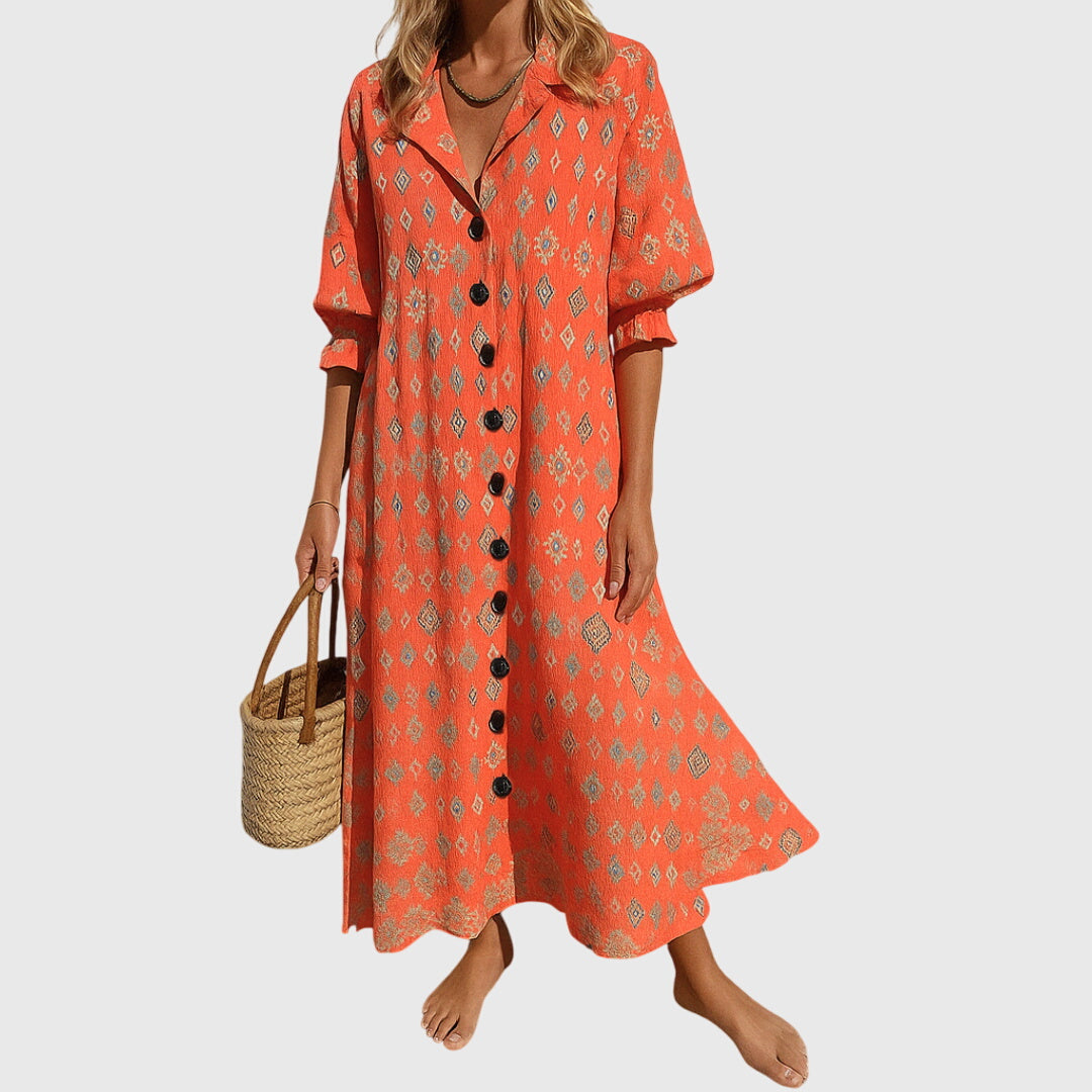 Women's Bohemian Lace Dress - Elegant Slimming Silhouette