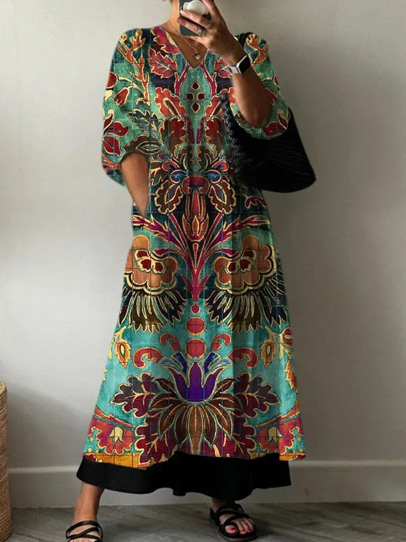 Women's Elegant Dress with Carolina Print - Perfect for Summer Outings