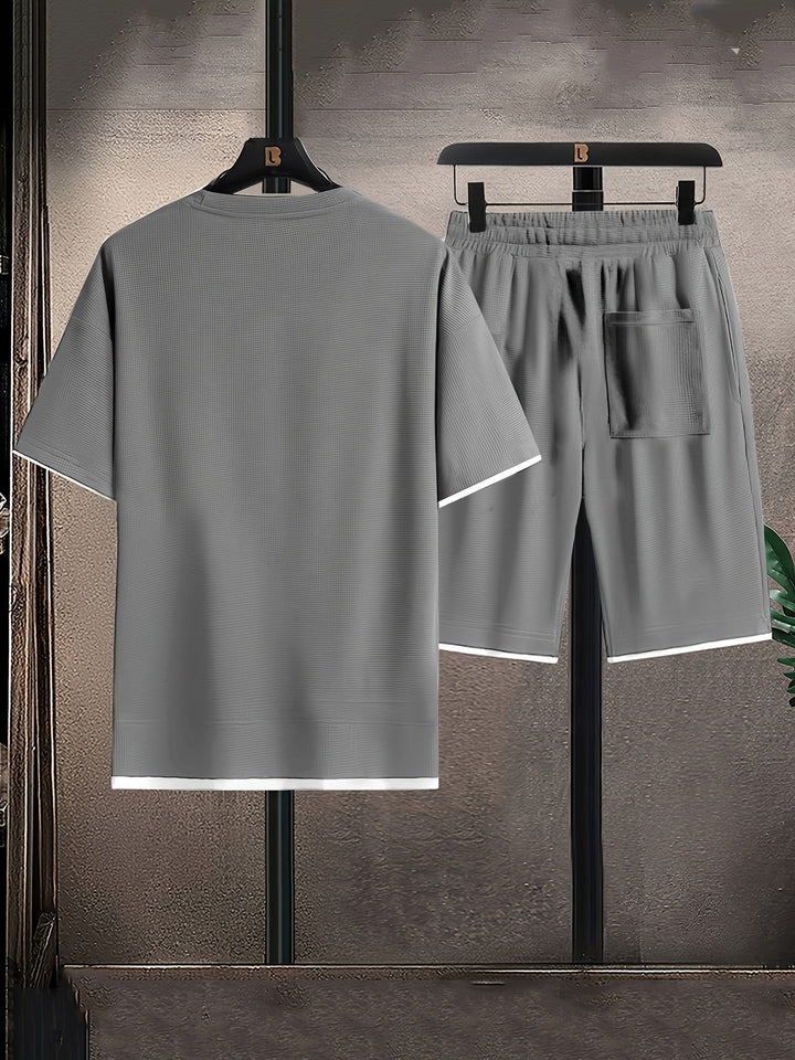 Men's Waffle Knit Lounge Set - Breathable & Soft for Lounging
