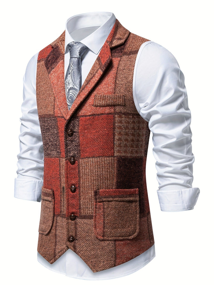 Men's Heritage Tweed Gilet – Herringbone Waistcoat for Smart Occasions – view 6