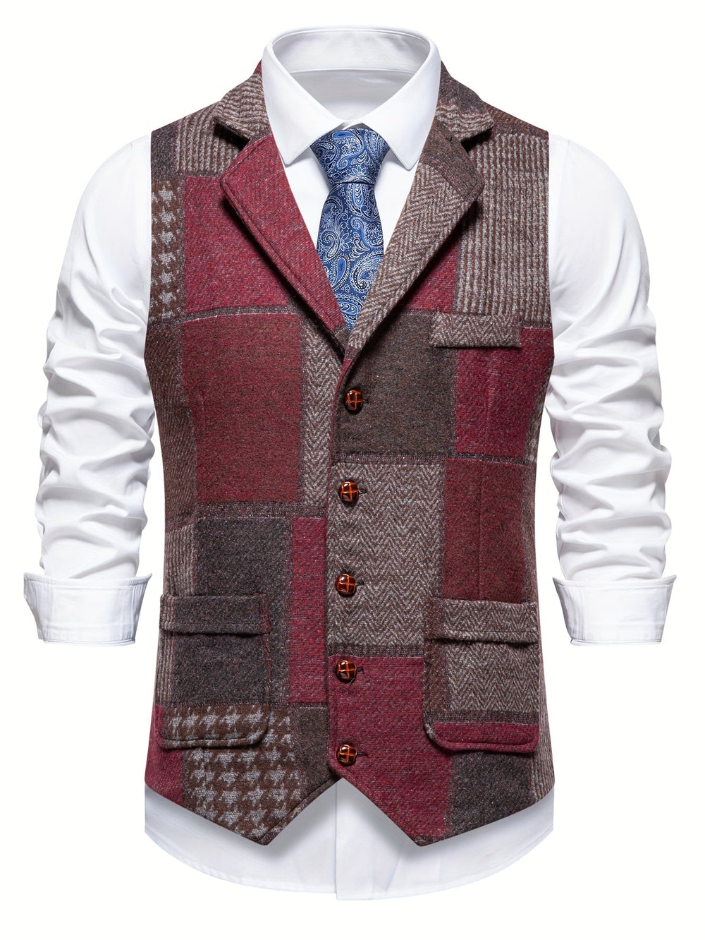 Men's Heritage Tweed Gilet – Herringbone Waistcoat for Smart Occasions