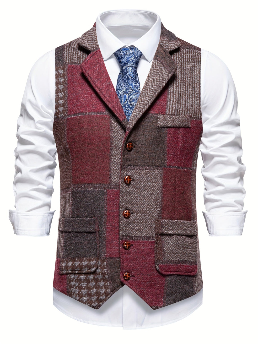 Men's Heritage Tweed Gilet – Herringbone Waistcoat for Smart Occasions