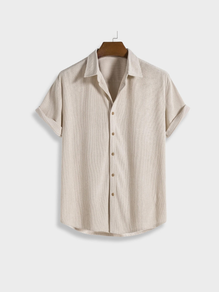 Men's Bordeaux Corduroy Co-Ord Set – Shirt and Shorts Summer – view 5