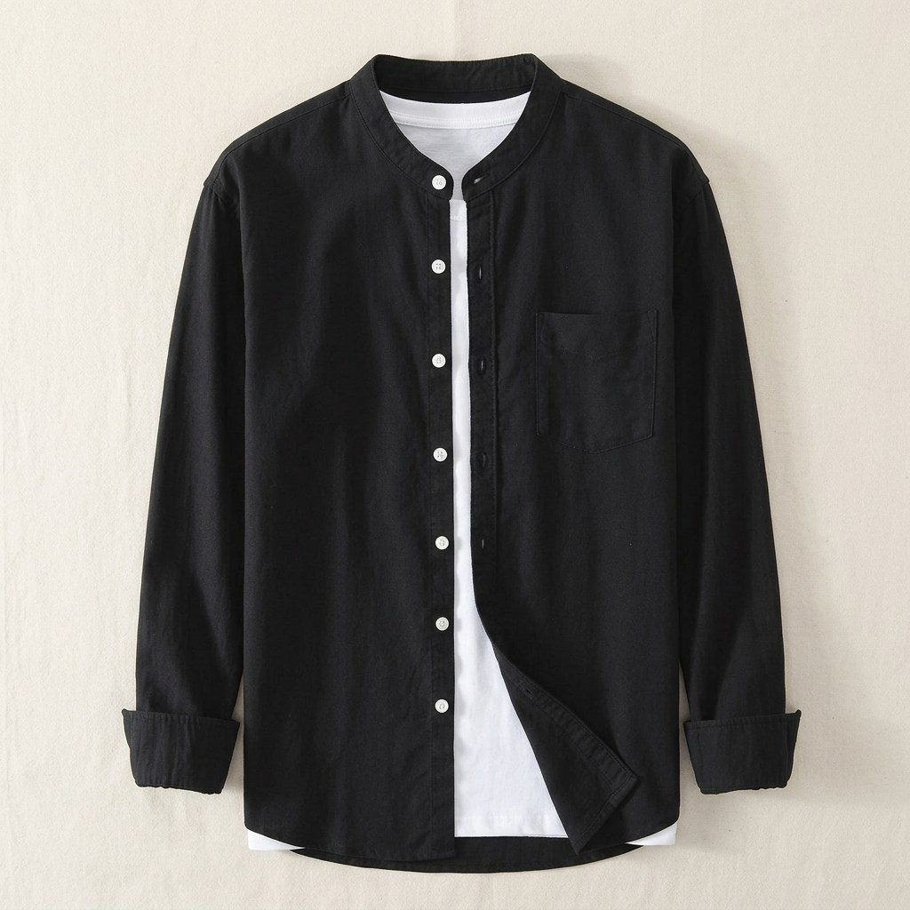 Men's Florence Cotton Shirt – Long Sleeve Button-Up Classic – view 5