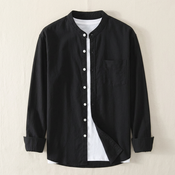 Men's Florence Cotton Shirt – Long Sleeve Button-Up Classic – view 5