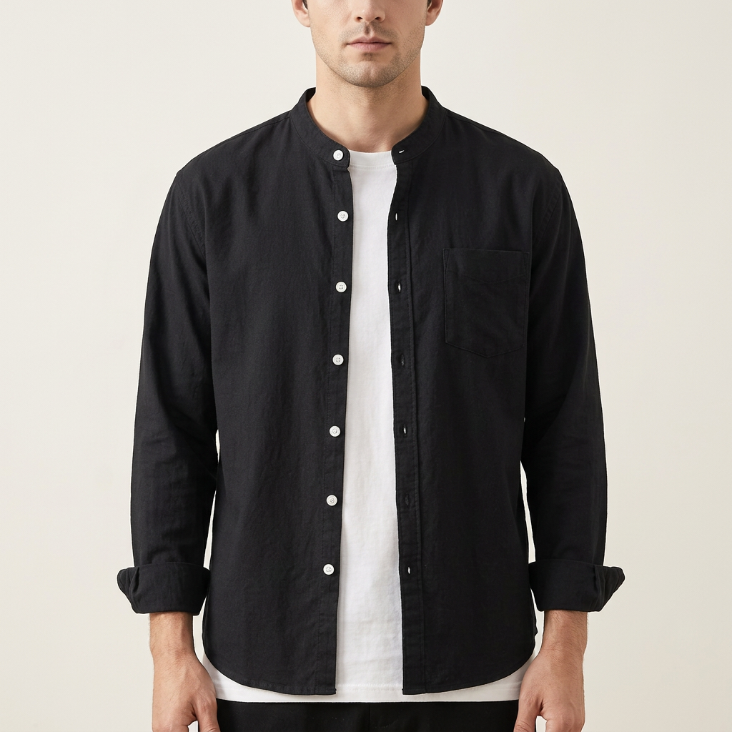 Men's Florence Cotton Shirt – Long Sleeve Button-Up Classic – view 4