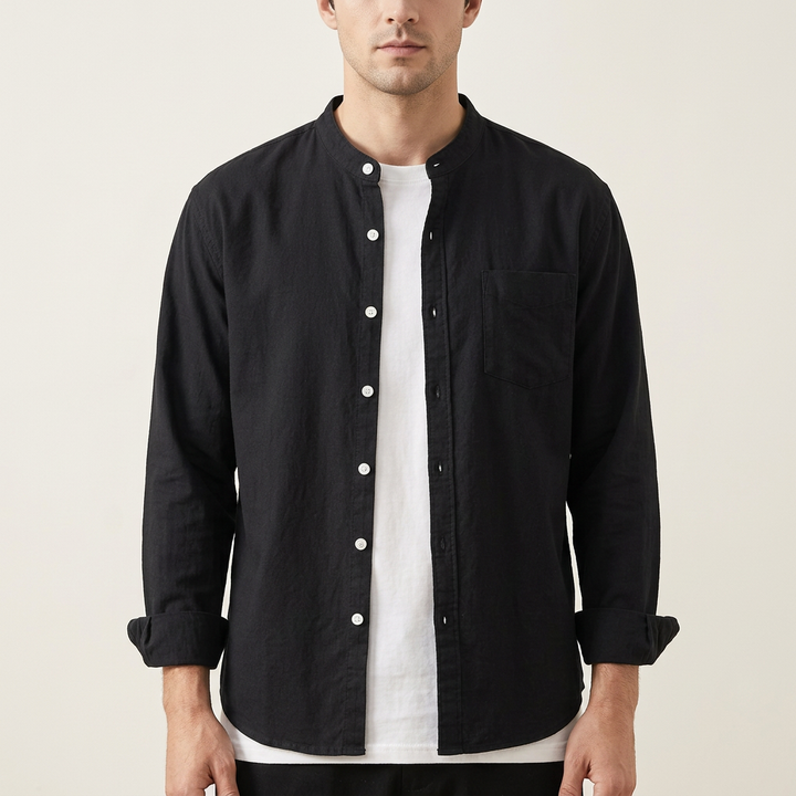 Men's Florence Cotton Shirt – Long Sleeve Button-Up Classic – view 4