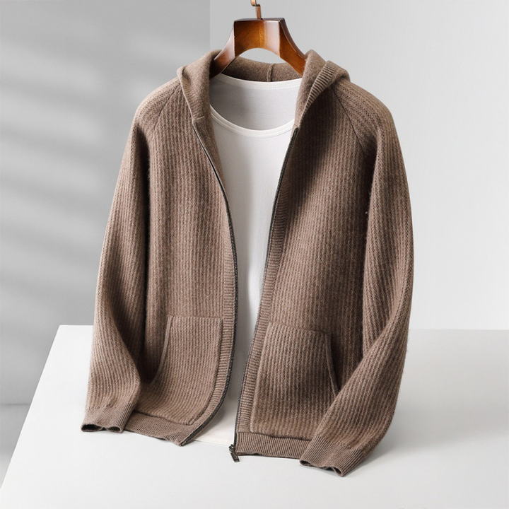Men's Cashmere Zip-Through Hoodie – Lightweight Luxury Layer – view 9