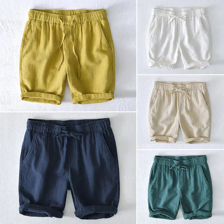 Men's Linen Blend Shorts – Relaxed Drawstring Summer Shorts – view 11