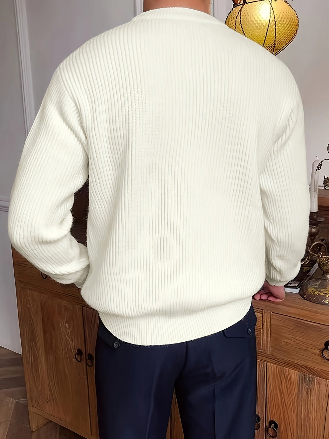 Milan Men's Crew Neck Knit Jumper – Soft Everyday Knitwear – view 4