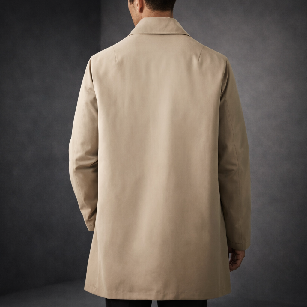 Men's Cotton-Blend Trench Coat – Water-Repellent City Layer – view 7