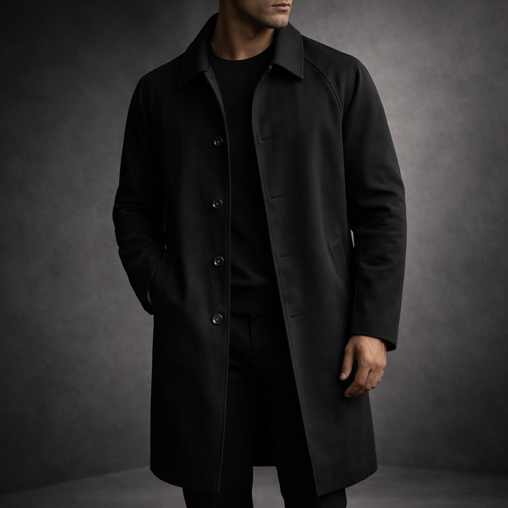 Men's Cotton-Blend Trench Coat – Water-Repellent City Layer – view 4