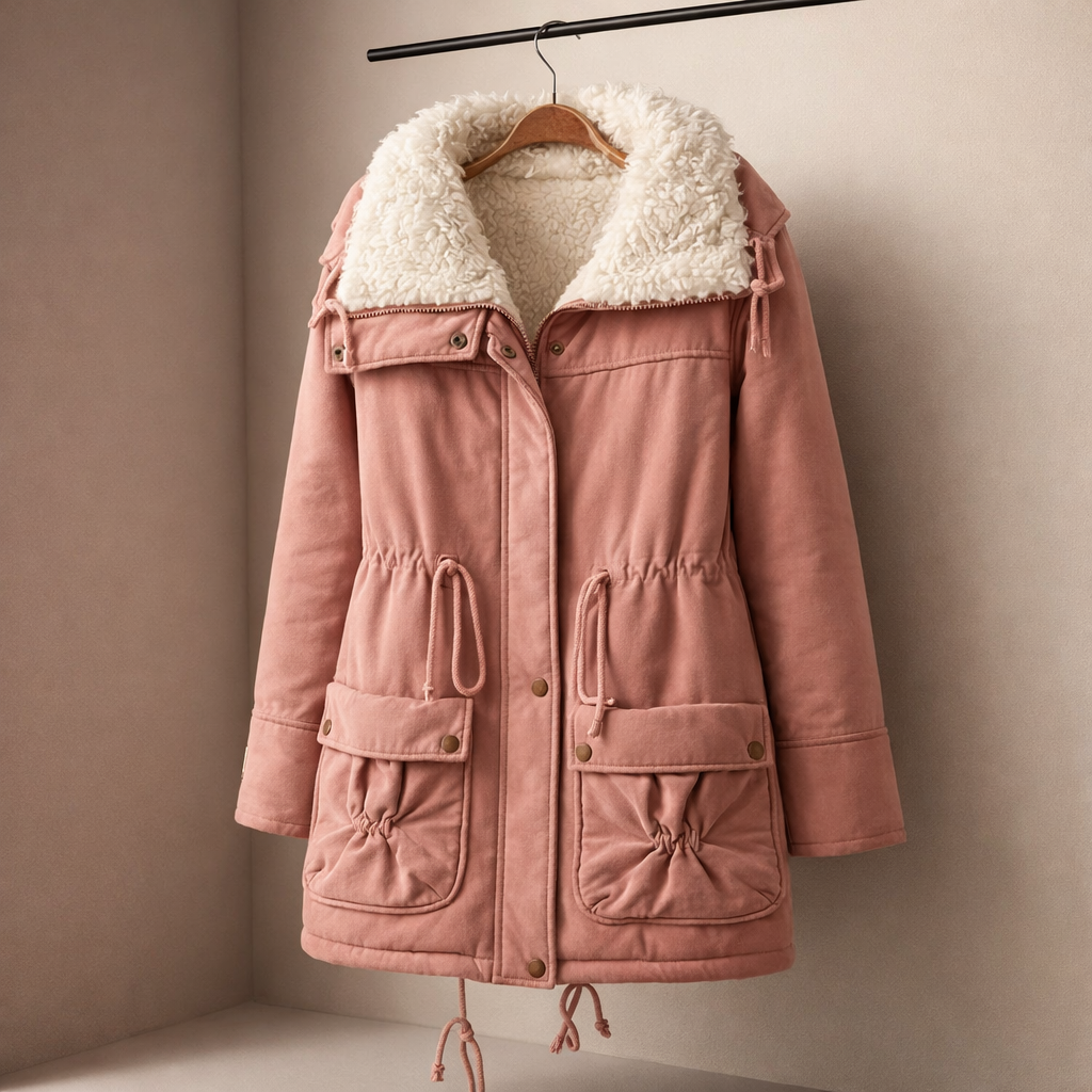 Women's Fleece-Lined Parka Jacket – Drawstring Waist Warmth – view 6