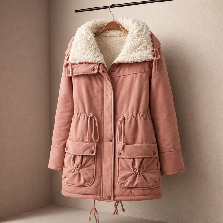 Women's Fleece-Lined Parka Jacket – Drawstring Waist Warmth – view 6