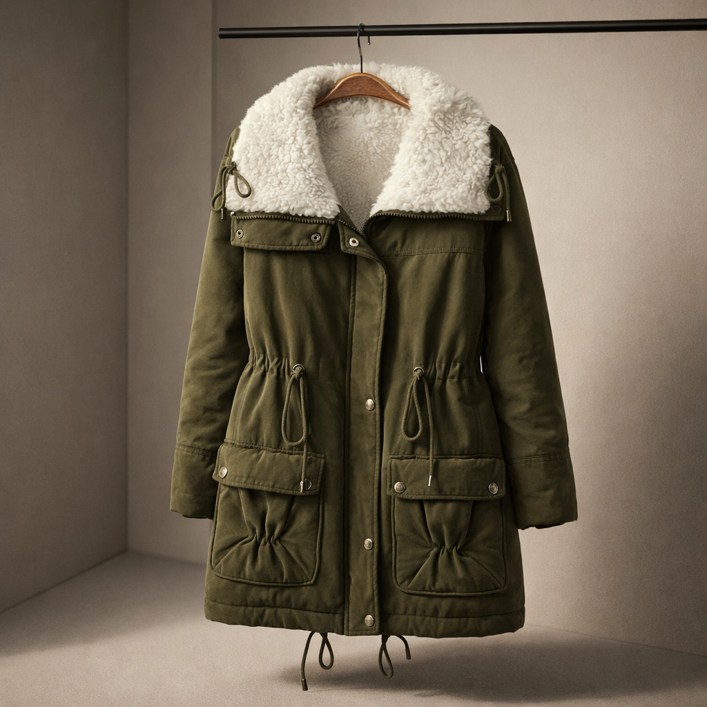 Women's Fleece-Lined Parka Jacket – Drawstring Waist Warmth – view 2