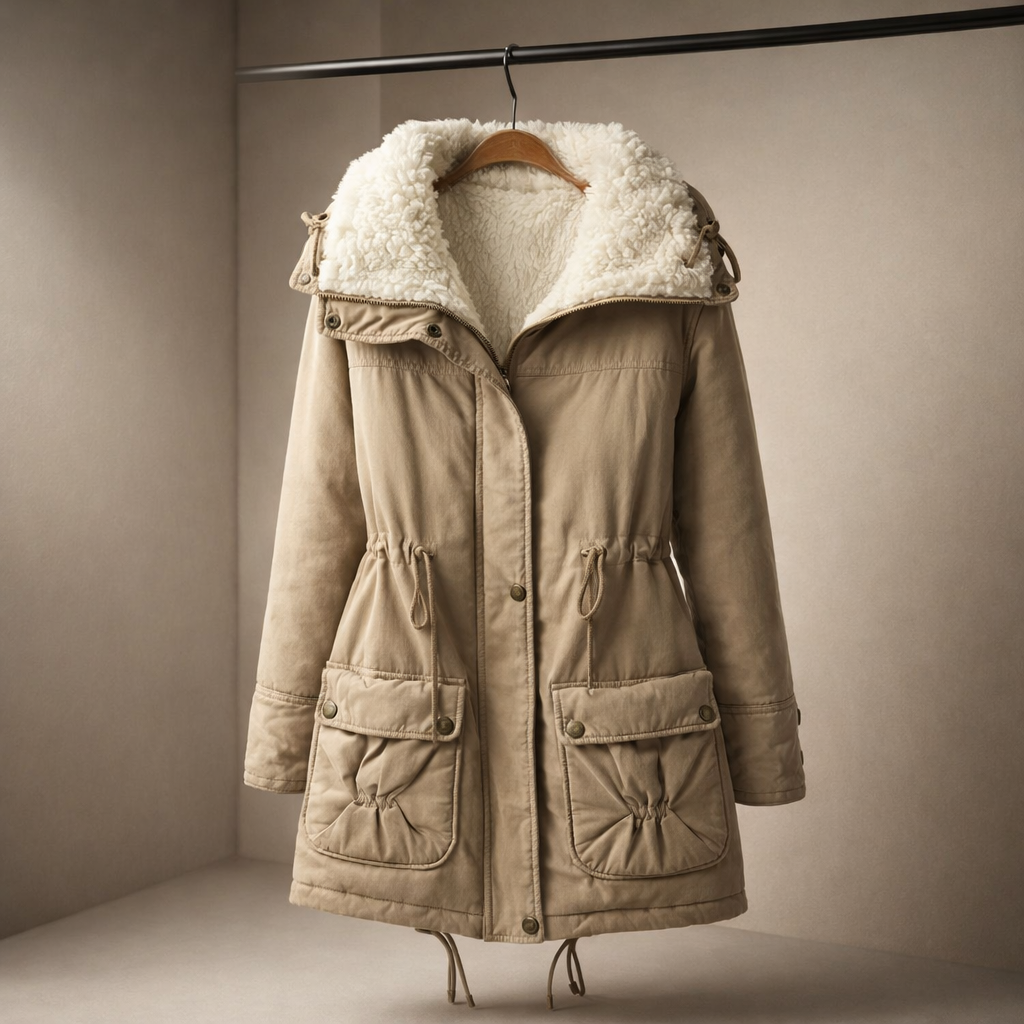 Women's Fleece-Lined Parka Jacket – Drawstring Waist Warmth – view 4