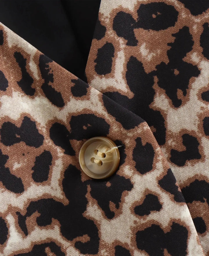 Women's Leopard Print Waistcoat Vest – Tailored Polyester Mix – view 7