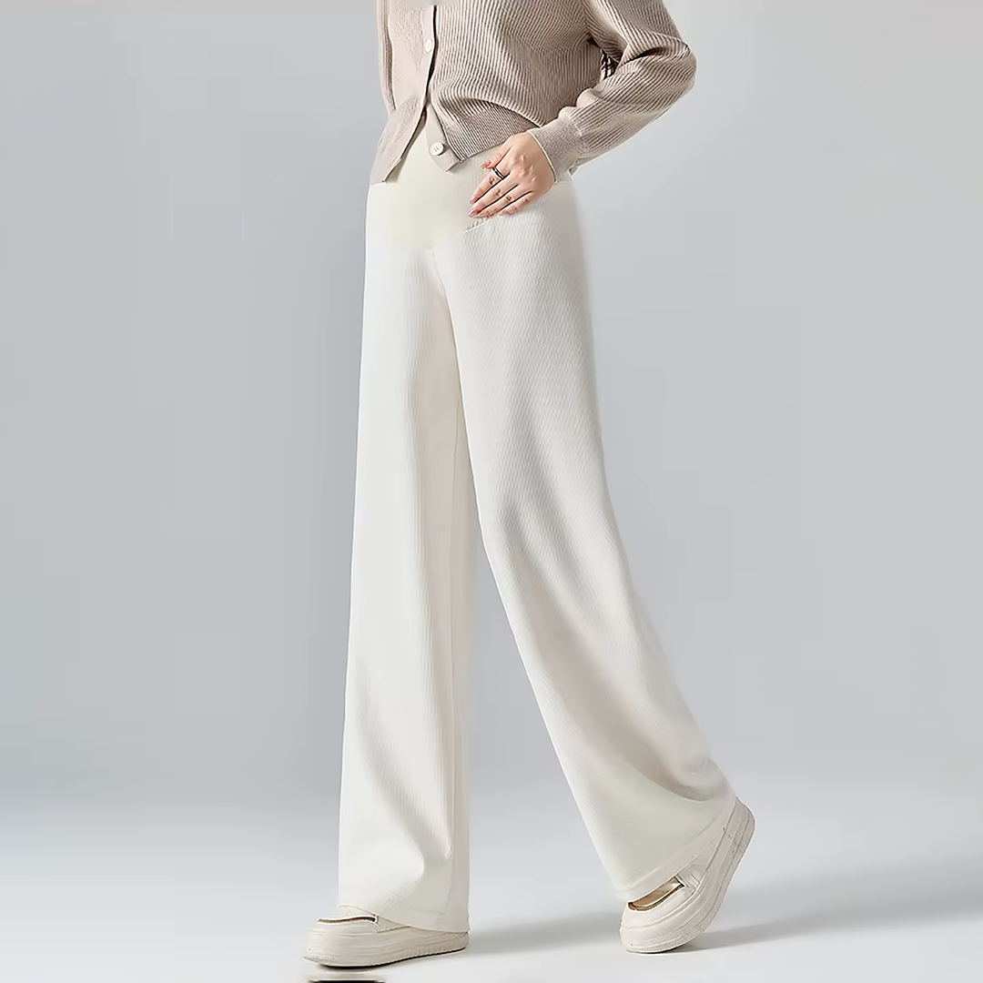 Women's Maternity Wide-Leg Trousers – Soft Cotton Blend Comfort – view 11