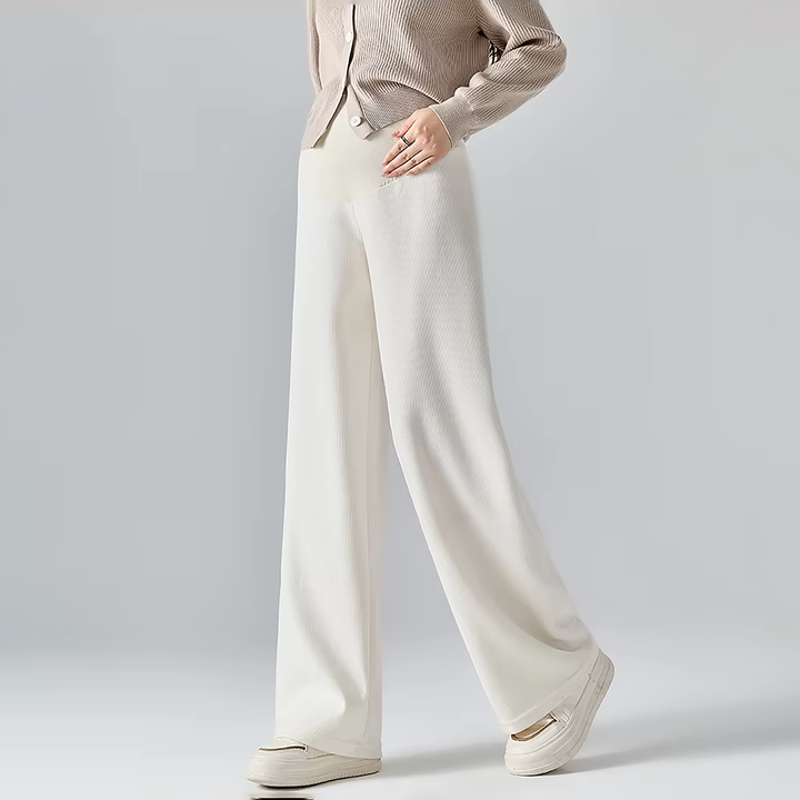 Women's Maternity Wide-Leg Trousers – Soft Cotton Blend Comfort – view 11
