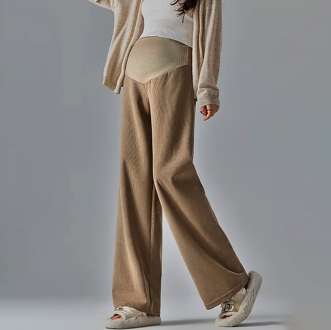 Women's Maternity Wide-Leg Trousers – Soft Cotton Blend Comfort – view 5