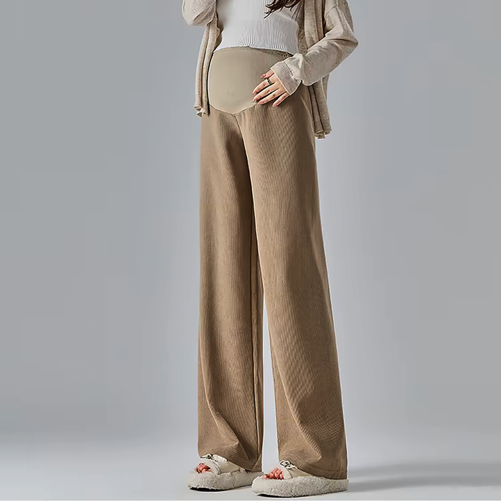 Women's Maternity Wide-Leg Trousers – Soft Cotton Blend Comfort – view 2