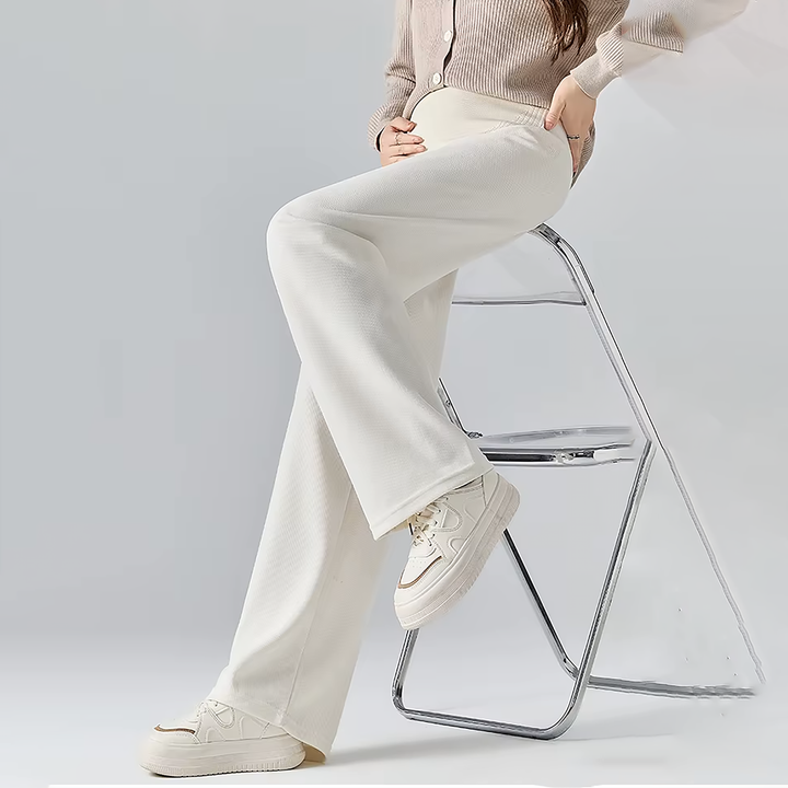 Women's Maternity Wide-Leg Trousers – Soft Cotton Blend Comfort – view 12