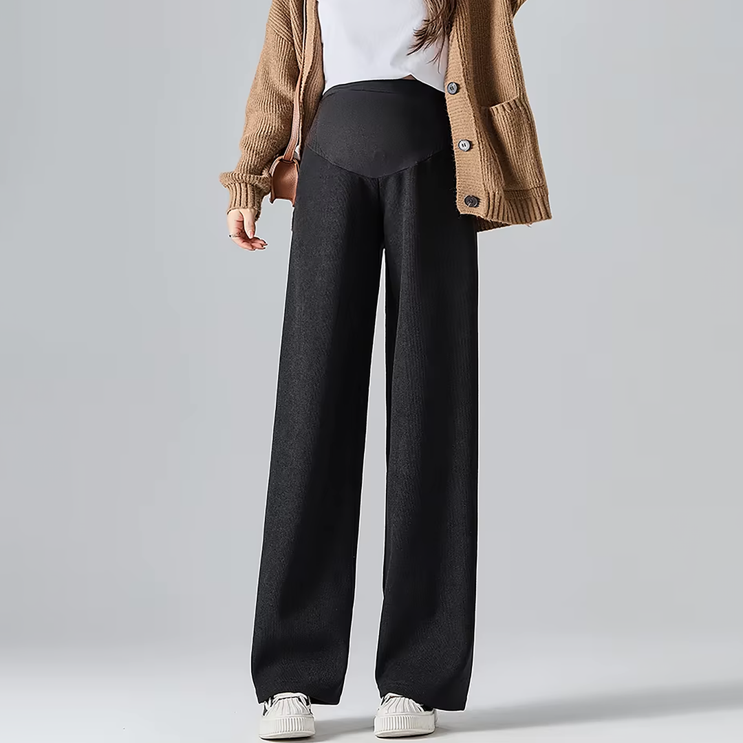 Women's Maternity Wide-Leg Trousers – Soft Cotton Blend Comfort – view 7