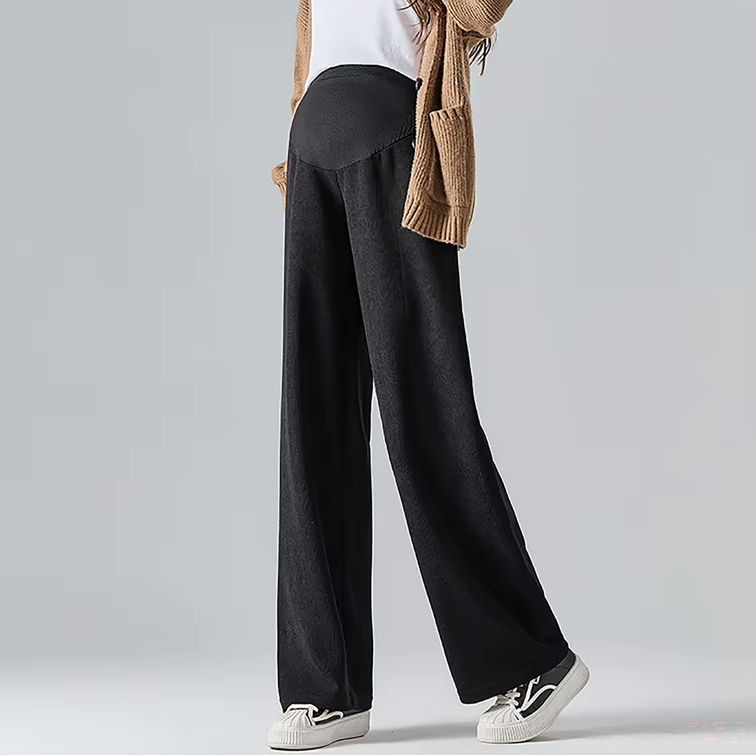 Women's Maternity Wide-Leg Trousers – Soft Cotton Blend Comfort – view 8