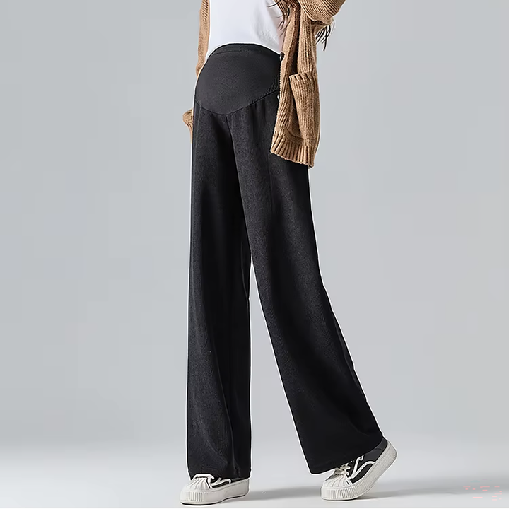 Women's Maternity Wide-Leg Trousers – Soft Cotton Blend Comfort – view 8