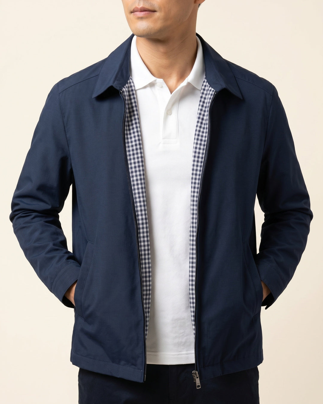 Men's Harrington Jacket – Cotton Gingham-Lined Casual Jacket – view 8