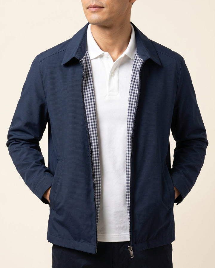 Men's Harrington Jacket – Cotton Gingham-Lined Casual Jacket – view 8