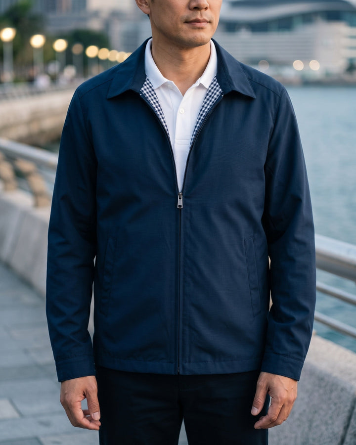 Men's Harrington Jacket – Cotton Gingham-Lined Casual Jacket – view 9